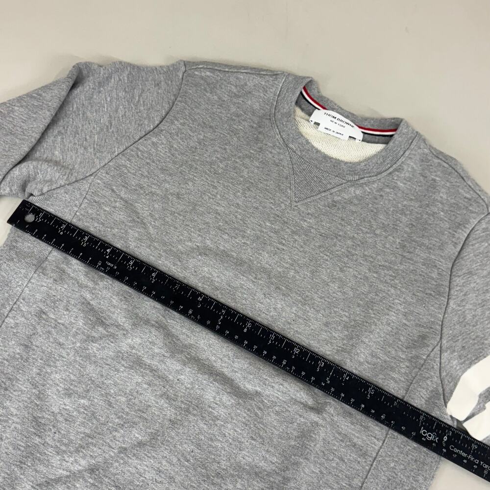 THOM BROWNE Crew Neck Classic Pullover LoopBack Men's Sz 1 Grey MJT085A-03377 - Picture 9 of 12